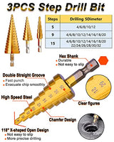 Rocaris 39 Pack Woodworking Chamfer Drilling Tools, Including Countersink Drill Bits, L-Wrench, Wood Plug Cutter, Step Drill Bit, Center Punch, Drill Rocaris