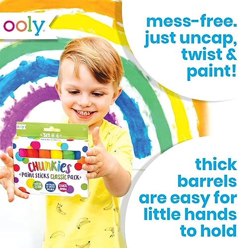Ooly Chunkies Twistable Tempera Paint Sticks For Kids, No Mess, Quick Drying, Set of 12 Ooly