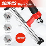 WORKPRO Pneumatic 20 Gauge Staple Gun, Oil-Free T50 Upholstery Stapler with 1260pcs 1/4" to 5/8" Staples, 200pcs Staple Capacity, Adjustable Exhaust, WORKPRO