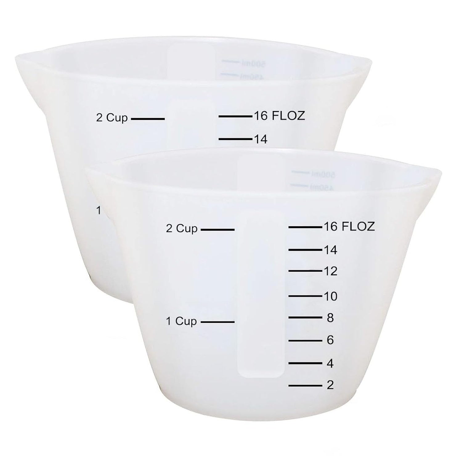 2 Pieces Large Silicone Measuring Cups 500ml Large Resin Mixing Pouring Silicone Cups for Epoxy Resin Jewelry Making (2 Pcs 500ml) Chistepper