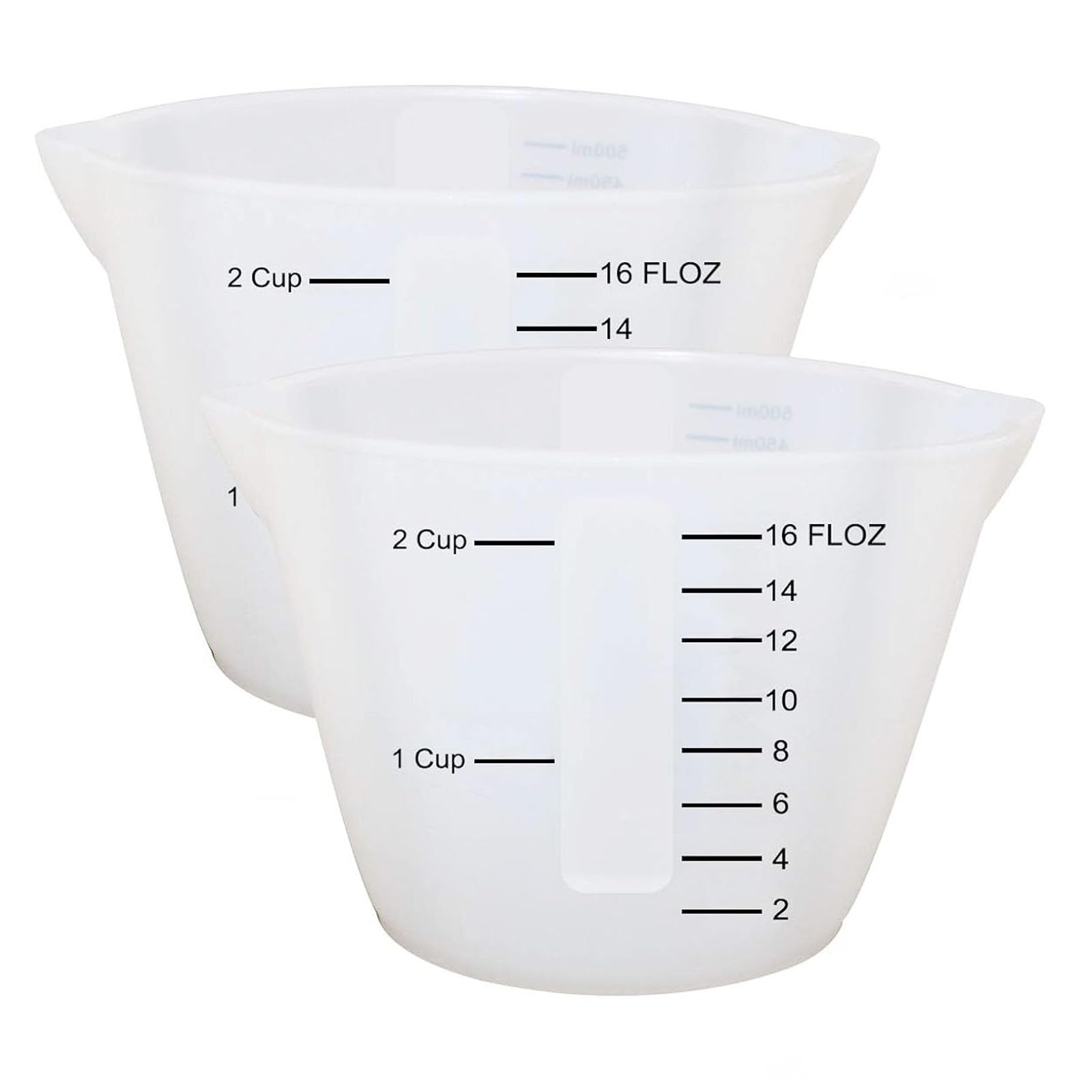 2 Pieces Large Silicone Measuring Cups 500ml Large Resin Mixing Pouring Silicone Cups for Epoxy Resin Jewelry Making (2 Pcs 500ml) - WoodArtSupply