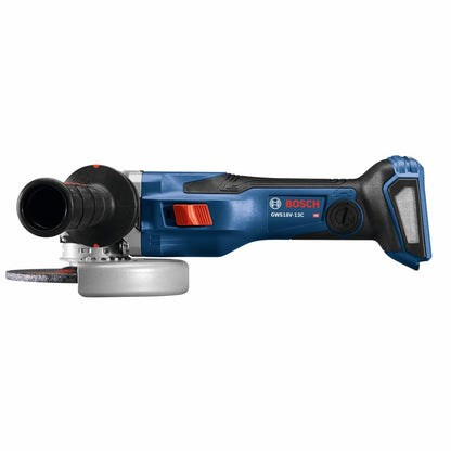 BOSCH GWS18V-13CN PROFACTOR™ 18V Connected-Ready 5 – 6 In. Angle Grinder with Slide Switch (Bare Tool), Grey,blue,black - WoodArtSupply