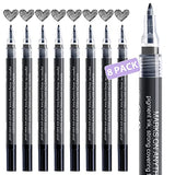 Black Paint Pen Acrylic Marker: 8 Pack 0.7mm black Paint Marker, Paint Markers for Metal, Art, Wood, Black Paper, Plastic, Ceramic, Metallic, Rock AKARUED