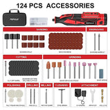 POPULO 12V Cordless Rotary Tool Kit, 5 Variable Speeds, Max Load Speed up to 32000RPM, Powerful Engraver, Sander, Polisher, 114 Easy Change populo