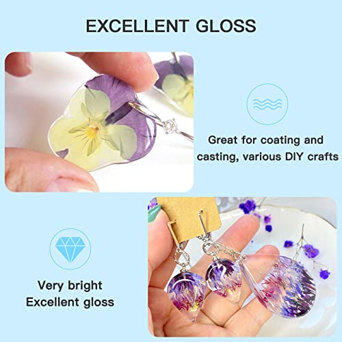 JDiction UV Resin 300g, Crystal Clear UV Resin Solar Cure Sunlight Activated Hard Resin Kit for Jewelry Making, Casting and Coating, DIY Crafts JDiction