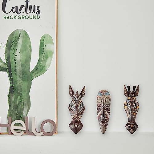 OTARTU African Mask Wall Sculpture Hand Carved African Tribal Wall Mask Art OTARTU