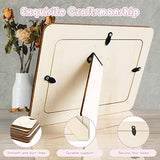 ZOCONE 12 Pcs Wooden Picture Frames for Craft, 7.5"x5.5" Unfinished Wood Photo Frames with Stand, DIY Wood Frame with Stickers, Resin Accessories, ZOCONE