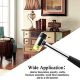 Cionyce Rubber Mallet Hammer, 25mm Dual Head Soft Mallet Hammer Nylon Rubber Hammer, Metal Mallet with 2pc Conversion Head for Jewelry, Leather Cionyce