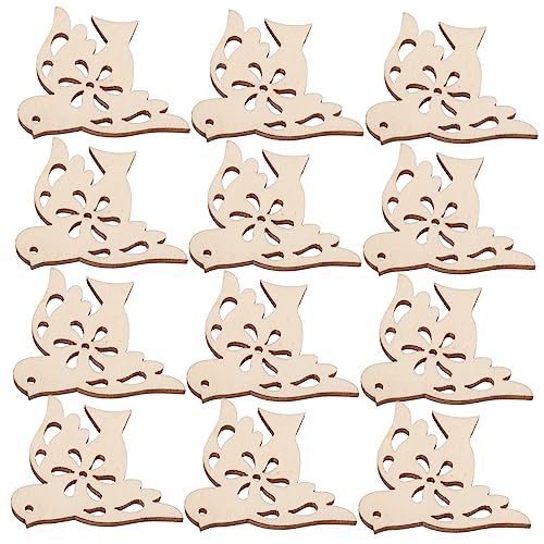 20pcs Wooden Animals Embellishments Unfinished Bird Discs Blank Wood Chips Bird Cutouts Blank Bird Craft Wooden Bird Shapes Unfinished Wood Chips SEWOART