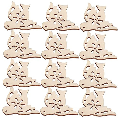 20pcs Wooden Animals Embellishments Unfinished Bird Discs Blank Wood Chips Bird Cutouts Blank Bird Craft Wooden Bird Shapes Unfinished Wood Chips SEWOART