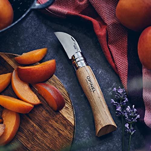 Opinel No.7 Folding Chestnut and Garlic Knife, European Chestnut Wood Handle, 12C27 Stainless Steel Blade Opinel
