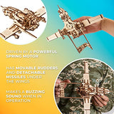 UGEARS Bayraktar TB2 Combat Drone - Powerful Wooden Airplane Drone Model Kit with Movable Rudders, Wing Ailerons, Moving Camera and Missiles Under UGEARS