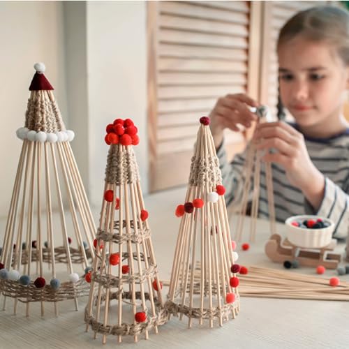 ONUPGO 6 PCS Dowel Rods Wood Sticks 1" X 12" Wooden Dowel Rods for Craft Round Natural Wood Crafts Unfinished Hardwood Sticks for Arts,DIY, Tiered ONUPGO