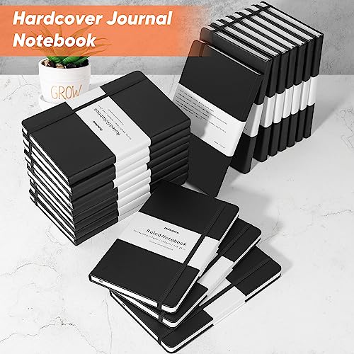 Huhuhero Lined Notebook Journal, 120Gsm Thick Paper Journals for Writing, 5 Pack Hardcover Leather Notebooks for Men Women, Daily Journal for Work - WoodArtSupply