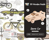 Georgie Porgy 3D Wooden Puzzles for Kids Toys Construction Woodcraft Kits DIY Model Puzzle Kits Birthday Gifts Pack of 3 (Sports Cars Off-Road Georgie Porgy