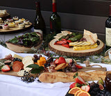 Lipper International Acacia Wood Slab Serving Board With Bark for Cheese, Crackers, and Hors D'oeuvres, Set of 3, Assorted Sizes Lipper International
