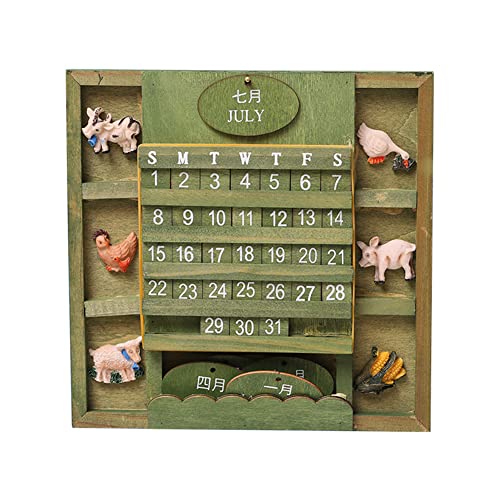 Retro Wood Calendar Removable Blocks Perpetual Wall Calendar DIY Calendar Unique Retro Wall Mounted Calendar DIY Annual Plan Calendar Reusable ikasus
