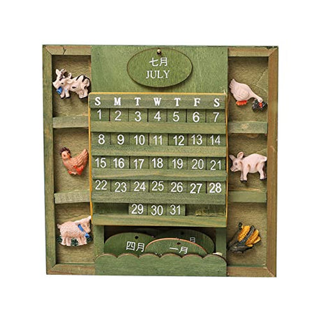Retro Wood Calendar Removable Blocks Perpetual Wall Calendar DIY Calendar Unique Retro Wall Mounted Calendar DIY Annual Plan Calendar Reusable ikasus