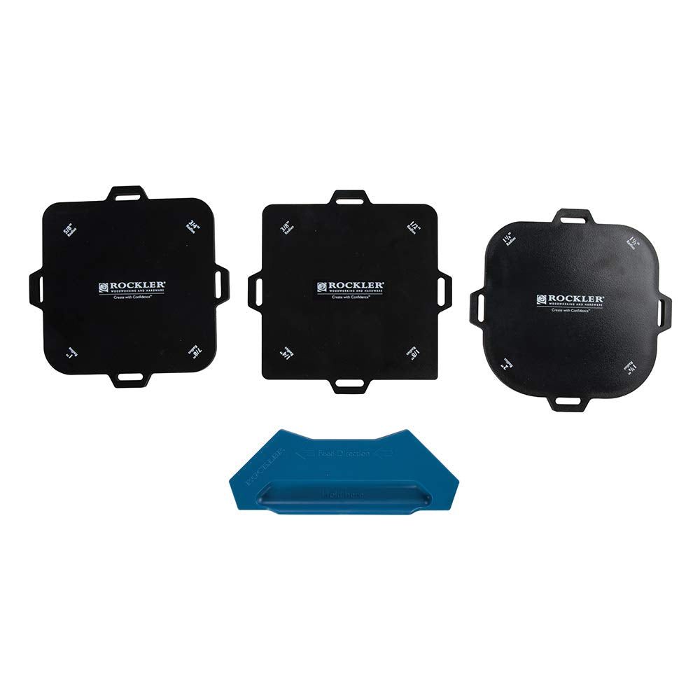 Corner Cutter Router Template (Set of 3) w/ Rubber Strips - Woodworking Tools for Smooth & Consistent Corner Curves - Perfect Router Jig for Creating ROCKLER