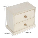HERCHR Natural Wooden Desktop Organizer, Unfinished Wood Drawer Organizer with 2 Drawers Mini Storage Drawers for Office Desk Organizer, DIY Project HERCHR