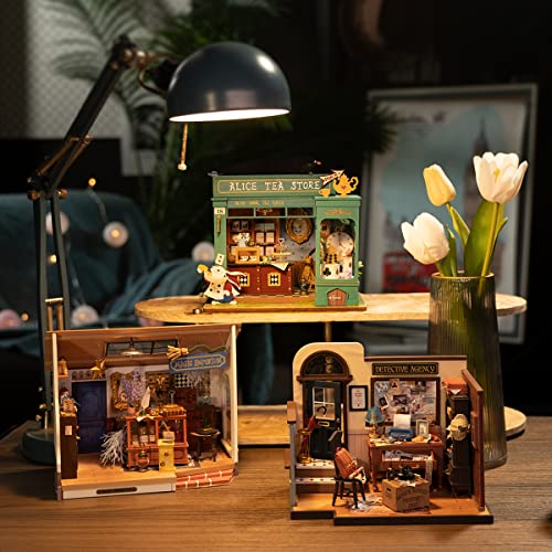 ROBOTIME DIY Miniature House Kit with Furnitures Tiny House Making Kit with LED Light Creative Gifts for Teens Adults Home Decor