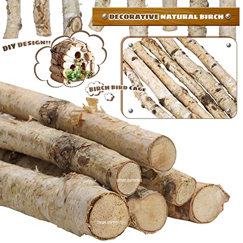 Uplama 6Pack Small Birch Logs for Fireplace Unfinished Wood Crafts DIY Home Decorative Burning,Fireplace Log Set (0.78''-1.18'' Dia. x 12" Long) UPlama