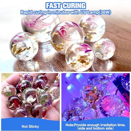 Teexpert UV Resin 1000g Upgraded Crystal Clear UV Resin Kit, Hard Type, Odorless, Fast Curing for Jewelry Making, Doming, Casting in molds and Resin Teexpert