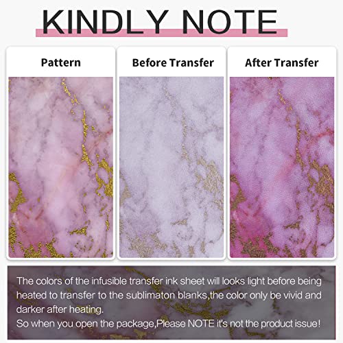 Infusible Transfer Ink Sheets for Cricut Mug Press,Marble Sublimation Ink Sheets for Tumblers Blanks Tshirts,8 Sheets 12x12inch Lucky Goddness