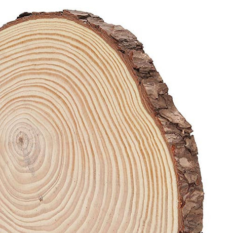 Large Natural Wood Slices, Unfinished Round Wood Discs Wooden Circles for Arts with Bark for Crafts, Centerpieces, Paintings(22.5x23) HERCHR