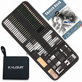 KALOUR 54-Pack Sketch Drawing Pencils Kit with Sketchbook,Include Graphite,Charcoal Pencils and Artists Tools,Pro Art Drawing Supplies for Adults KALOUR
