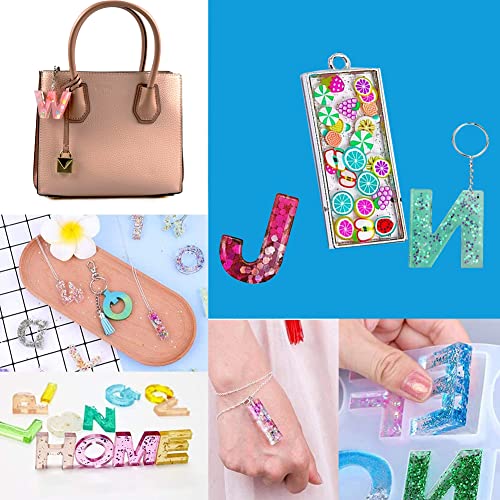 Miraclekoo UV Resin Kit with Light and Alphabet Resin Molds for Beginners, 7oz UV Epoxy Resin and Supplies with UV Lamp Resin Jewelry Molds Starter Miraclekoo