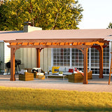VEIKOU 12’ X 14’ Pergola, Outdoor Pergola with Solid Structure, Patio Wood Pergola, Cedar Pergolas and Gazebos with Arched Top for Deck Yard Grill VEIKOU