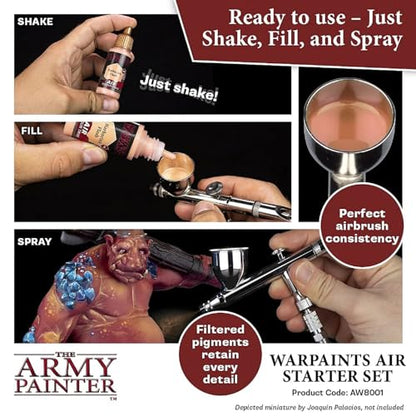 The Army Painter Warpaints Air Starter Set - Paint and Primer for Tabletop Roleplaying, Boardgames, and Wargames Miniature Model Painting - Non-Toxic - WoodArtSupply