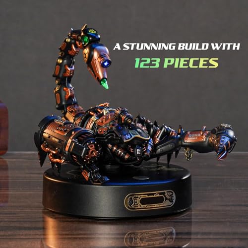 Gift for Men/Teens/Engineer/Hobbyist - ROBOTIME MI04 Mechanical Plastic Model to Build - Emperor Scorpion Model Kit - 123 Pieces 3D Puzzle ROBOTIME