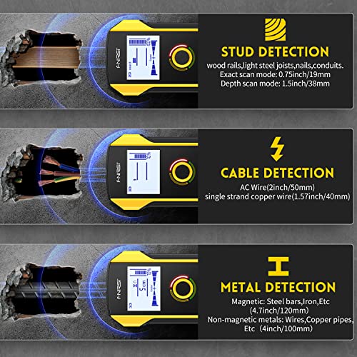 FNIRSI Stud Finder Wall Scanner - 6 in 1 Electronic Wall Wood Metal Stud Finder, Wall Detector with Updated Positioning Hole for Center and Edge of - WoodArtSupply