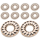 KALLORY 10pcs Unfinished Hollow Wood Slices Wooden Slices DIY Wooden Cutouts Painting Wood Slices KALLORY