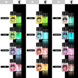 OSBANG Glow in The Dark Glitter 15 Jar - 12 Colors Glow Glitter and 3 Colors Gold Foil Flakes, High Luminous Glitter for Resin Crafts, Cosmetic, OSBANG