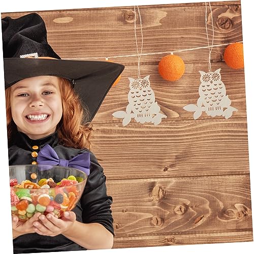 NOLITOY 1 Set Owl Wood Chips Decor DIY Wood Craft Owl Wood Slices DIY Wood Boards Halloween Adorn Unfinished Wood Slices Halloween Cutouts DIY Wood NOLITOY