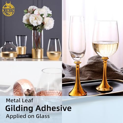 Gilding Adhesive, 100ml Epoxy Resin Gold Leaf Adhesive for Professional Craft Use, Water Based Varnish for Protect The Surface of Gold Foil from - WoodArtSupply