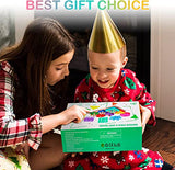 HELLOWOOD Wooden Sorting & Stacking Toys, Montessori Toys for 1 2 3 Years Old Toddlers, Shape Sorter Puzzles with 24-Piece Large Geometric Blocks & HELLOWOOD