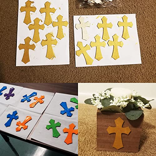 Honbay 30PCS Cross Shaped Unfinished Wood Cutouts Wooden Pieces for Craft DIY Projects Sunday School Church and Home Decoration HONBAY