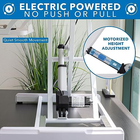 Mount-It! Electric Standing Desk Converter with 38" Tabletop, Height Adjustable Sit Stand Desk Riser, Motorized Desk Riser with Keyboard Tray and Mount-It!