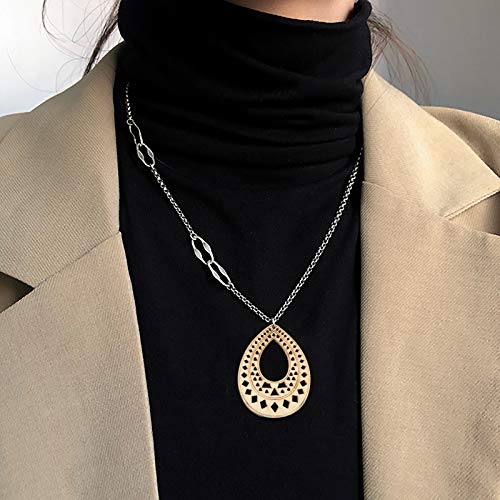 LiQunSweet 10 Pcs 2.7 Inches Vintage Unfinished Undyed Wood Cutout Carved Big Pendant Wooden Water Drop Teardrop Wheat Original Color for Dangle