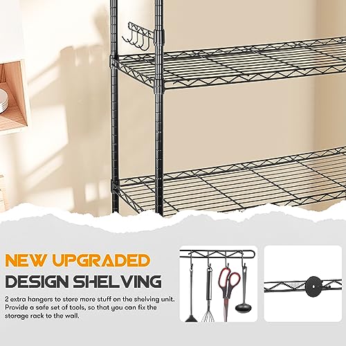 YNN Storage Shelves, 5 Tier Heavy Duty Adjustable Shelves with Wheels 350 Pounds Loading Capacity per Shelf Storage Metal Shelf 36" W x 14" D x 72" H YNN