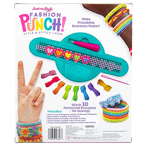 Just My Style Fashion Punch Style & Stitch Loom, Friendship Bracelet Kit, Jewelry Making Activity, Great for Birthday Parties, Sleepovers & Travel, Just My Style