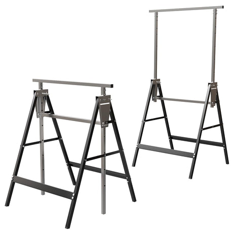 AMZOSS Saw Horses 2 Pack Folding Portable Saw Horses Sawhorse Stand 2x4 Heavy-Duty Sawhorse Adjustable Height 31.5" to 47" Pro Bench Saw Horse for AMZOSS