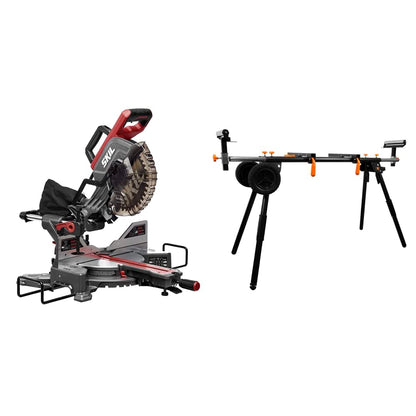 Skil 10" Dual Bevel Sliding Compound Miter Saw (MS6305-00) and WEN Miter Saw Stand (MSA330) - WoodArtSupply