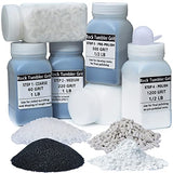 4.5 LBS Rock Tumbler Grit Media Complete Kit -Inculde 4 Steps Grits + Plastic Pellets + Ceramic Filler Media, Compatible with Any Brand Tumbler, Rock HDongany