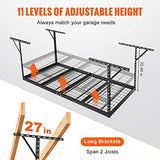 VEVOR Overhead Garage Storage Rack, 4x8 Garage Ceiling Storage Racks, Heavy Duty Adjustable Cold Rolled Steel Racks for Garage Storage, Organization, VEVOR