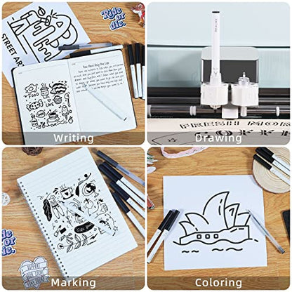 REALIKE Variety Pens for Cricut Maker 3/Maker/Explore 3/Air 2/Air,Black Pens Set of 7Pack Include Fine Point Pen,Glitter Gel, Marker, Calligraphy - WoodArtSupply